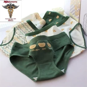 شورت زنانه مدل عروسکی نخ پنبه طرح تدی بسته 5 عددی