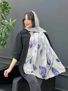 شال طرح برگ و گل
