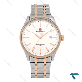 ساعت مردانه نیوی فورس NF9230 دورنگ رزگلد NaviForce-7051-G