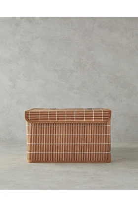 جعبه نگهداری English Home مدل Hardwood Bambu حصیری - قهوه‌ای