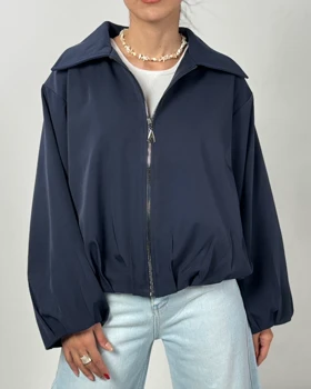 بامبر آستین پیلی کد 150096 (سرمه ای)