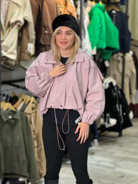 بارانی زنانه کلاه‌دار ضد آب پاییزه مدل کمرگتر