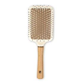 برس مو زنانه پارویی مدل دسته چوبی (نسکافه‌ای)