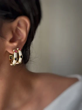 گوشواره های مینا کاری میخی