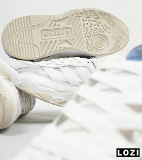 کفش کتانی مردانه سفید طوسی آبی ADIDAS niteball 2.0