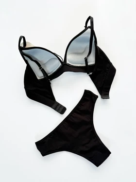 ست شورت و سوتین پوش آپ دار نخ پنبه هارنس دار نوشته کلوین کلاین Calvin klein فیتن Fitan