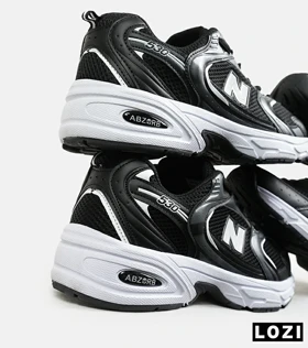 کفش کتانی زنانه و مردانه مشکی سفید NEW BALANCE 530 مدل 6626