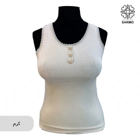 رکابی گیپور دار سه دکمه