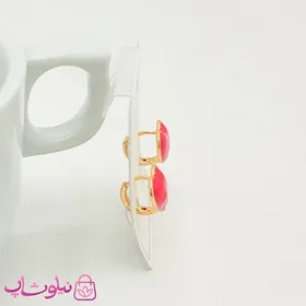 گوشواره بچگانه ژوپینگ مدل قلب صورتی