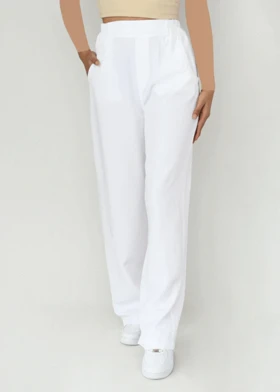 شلوار کتان نوفل سفید