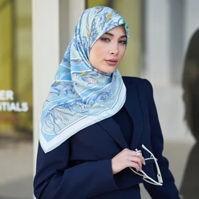 روسری ابریشم توییل دوردستدوز (قواره صد) 30169