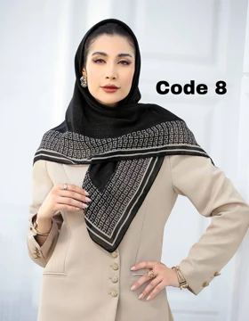 روسری حریرنخ مشکی تابستانه 4394