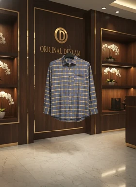 پیراهن پشمی چهارخانه پرمیوم مردانه – ORIGINAL DEYLAM» کد7