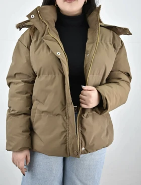 کاپشن رگولار دخترانه (قهوه ای)