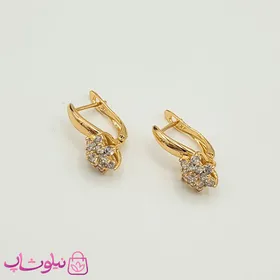 گوشواره زنانه ژوپینگ مدل گل نگین‌دار
