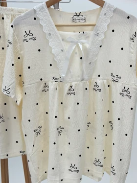 ست لباس راحتی بلوز و شلوارک کد 110