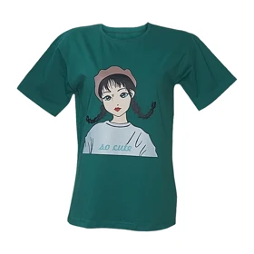 تیشرت زنانه نخ پنبه طرح دختر