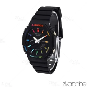 ساعت جی شاک GMA-S2100 زنانه مشکی ایندکس رنگین کمانی 106401