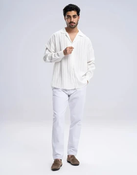 آستین بلند ژاکارد یقه انگلیسی