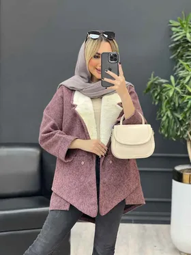پالتو جیب پرچی یقه خز