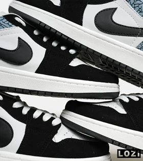 کفش کتانی مردانه و زنانه سفید مشکی آبی نایک NIKE jordan 1