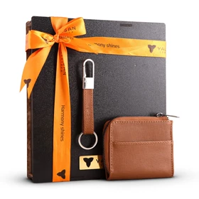 ست هدیه مردانه چرم یلسان رادین کد KIA-HRM-086