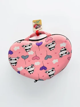 کیف لباس زیر قلبی صورتی طرح پاندا