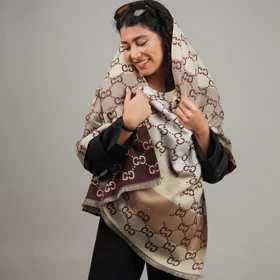 شال دو رو طرح گوچی