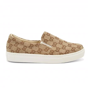 کفش ونس طرح دار زنانه مدل Flat shoes - 0077_Khaki