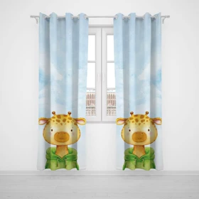 پرده پانچی اتاق کودک برند مینوریا کیدز طرح زرافه کد p-369