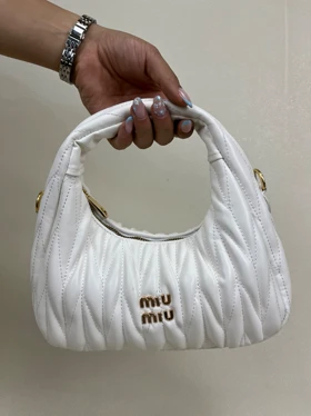 کیف زنانه میو میو دوختی MIU MIU کد 1538 (سفید)