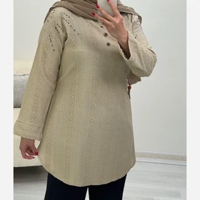 تونیک زنانه مراکشی سرشانه نگین‌دار