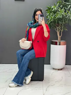 مانتو مازراتی دودکمه یقه نامتقارن