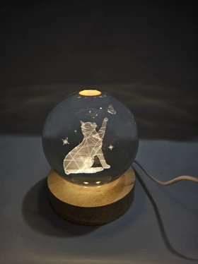 گوی کریستالی گربه (8سانتی)