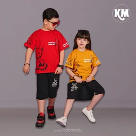 تیشرت شلوارک اسپرت طرح خرسی