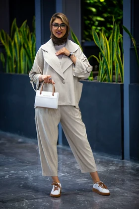 مانتو شلوار ایمبالانس آستین سگک