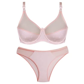 ست شورت و سوتین زنانه پانیذ مدل فنردار پرستو گلبهی کد 9046-New