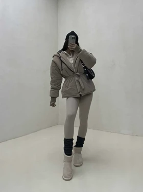 کاپشن بادکنکی کمربندی