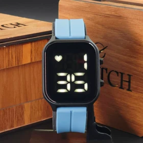 ساعت مچی مردانه و زنانه ال ای دی دیجیتالی LED طرح اپل واچ کد 1 (آبی کمرنگ)