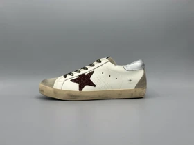 کتانی گلدن گوس سوپراستار سفید زرشکی اکلیل/Golden Goose Super Star