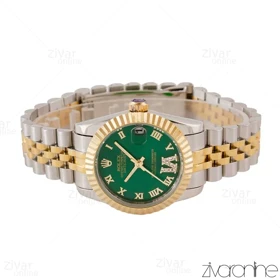 ساعت رولکس دیت جاست صفحه سبز دورنگ طلایی 103980