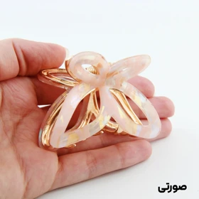 کلیپس دخترانه فلزی مدل پروانه آبرنگ (صورتی)