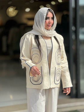 مانتو لینن طرحدار کد 850