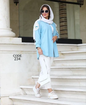 مانتو شومیزی لینن گلدوزی شده