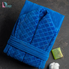 حوله تن پوش طرح تیلا رنگ آبی