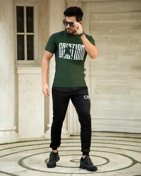 ست تیشرت شلوار مردانه مدل CR7 (سبز)