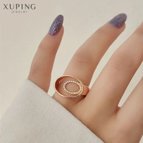 انگشتر زنانه مدل دایره نگین‌دار ژوپینگ با طراحی مینیمال