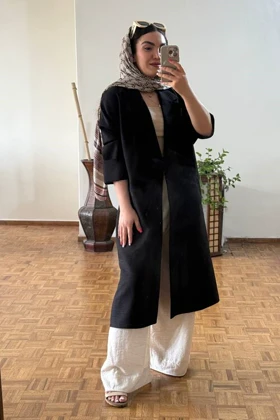 کت بلند یقه انگلیسی لینن