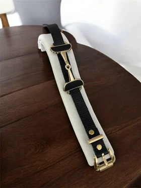 دستبند زنانه چرم طبیعی طرح قلاب کد 3335023