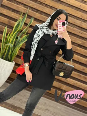 مانتو چهاردکمه یقه انگلیسی